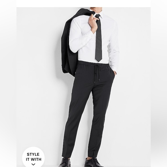 [Express] NWT Extra Slim Black Wool-Blend
Drawstring Modern Tech Dress Pants - Picture 1 of 6